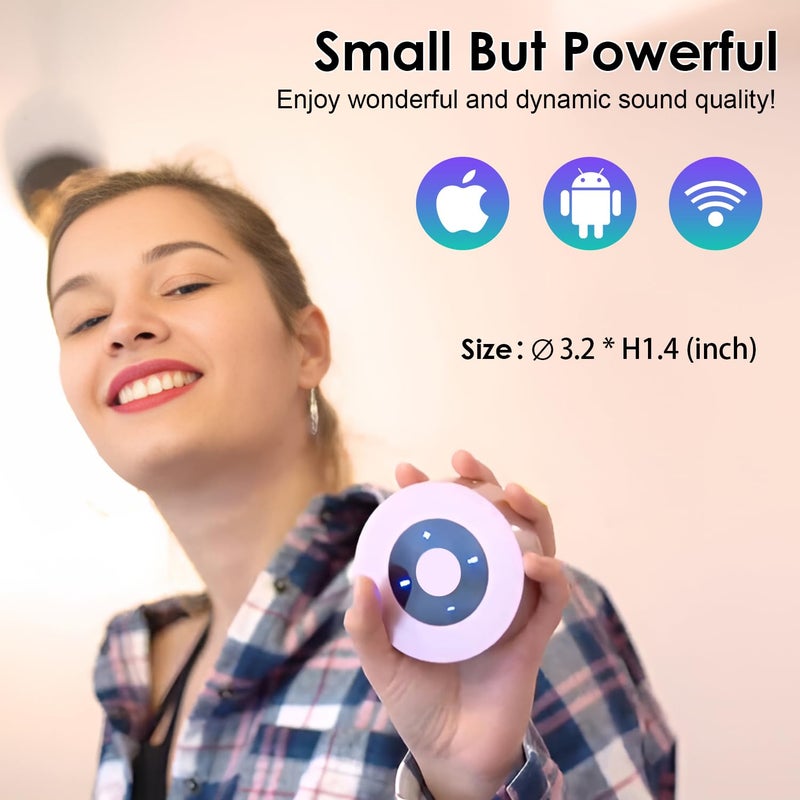 x-leader مكبر صوت بلوتوث ميني XLEADER (حافظة سفر مقدمة) صوت عالي الجودة وقاعدة غنية، تصميم باللمس، وقت تشغيل 12-15 ساعة، دعم إدخال Aux، بطاقة Micro SD، ميكروفون، لجهاز iPhone، لابتوب، دش، مكتب، هدايا مثالية، وردي ذهبي - Image 4